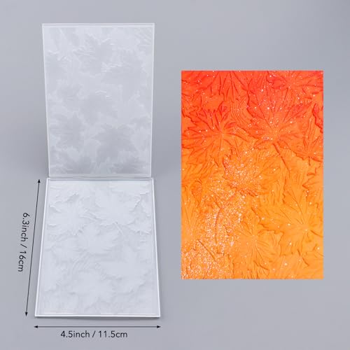 Briartw 3D Embossing Folder for Card Making Adding Textured Detail to Paper Crafting 6.3x4.5inch Clear Texture Plate Perfect for Heavyweight Cardstock (≥250gsm/92lb),Maple Leaf Texture Template - color: Maple Leaf
