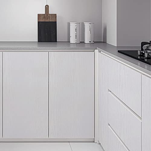 Heroad Peel and Stick Wallpaper 17.5" x 393" Wood Contact Paper Wood Wallpaper White Wood Grain Contact Paper Thicken Textured for Cabinets and Drawers Countertops Waterproof Self Adhesive Vinyl - color: White, size: 17.5" x 393"