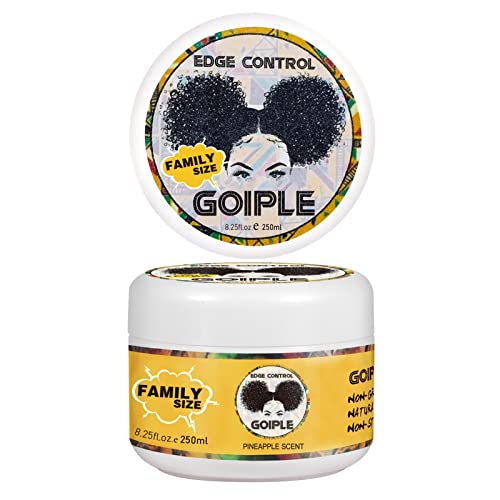 8.25 OZ Edge Control Wax for Women, Non-greasy Edge Smoother for Back Hair Extreme Hold Pack, Water-based Gel for All Hair Types, No Flaking, Extra Hold (Pineapple) - style: edge control-250ml