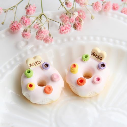 30Pcs Artificial Simulated Cake Desserts, Artificial Donuts, Fake Desserts for Craft Decorations, Photography Props, Home Decor, DIY Design Accessories, Keychain Decorations(Pink5) - color: Pink5, size: 30Pcs