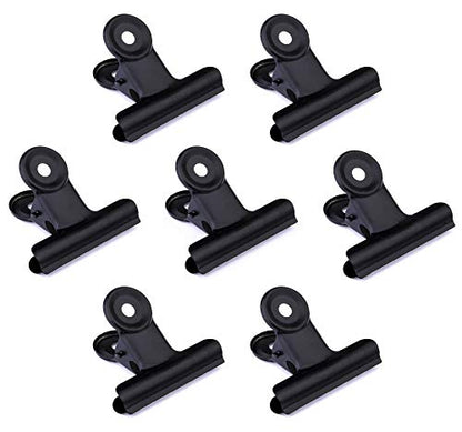20 Pack 2 Inch Polished Steel Clips, Metal Bulldog Binder Clips, Large Hinge Paper Clips Clamps for Food Bags, Pictures Photos, Art Crafts, Home Office Supply (Black) - color: Black