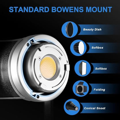 GVM 200W LED Video Light with Lantern Softbox, SD200D Photography Studio Lighting Kit with Bluetooth/DMX Control, 93000lux@0.5m 3200K-5600K Bi-Color Continuous Output Lighting for YouTube (SD200D) - size: Sd200d