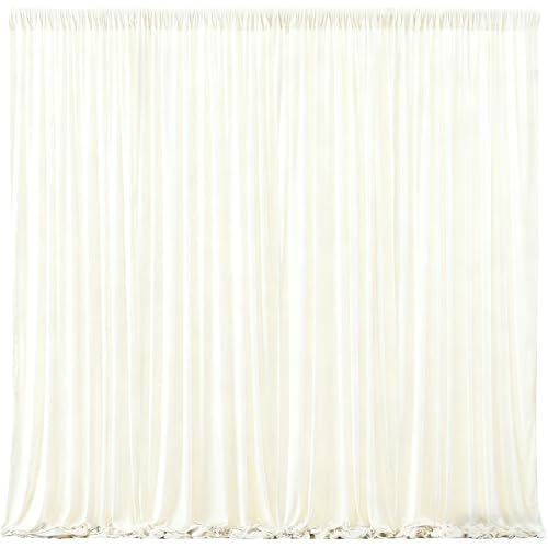 Beige Backdrop Curtains-Wrinkle-Free Polyester Photography Drapes Party Curtain Background for Baby Shower Wedding Decorations- 16 X10FT (Beige) - color: Beige, size: W4' x H10'(4 panels)