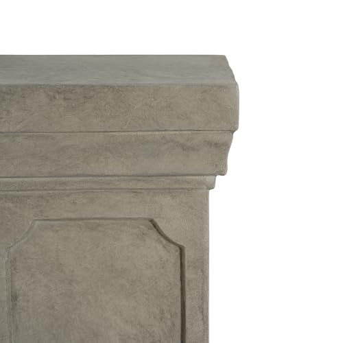 Christopher Knight Home Classic Square Flower Stand 19.25" Pedestal Plant Stand Indoor Outdoor Display Table for Ferns Orchids Sculptures with MGO Construction Brushed Finish, Light Gray - size: 19.25"