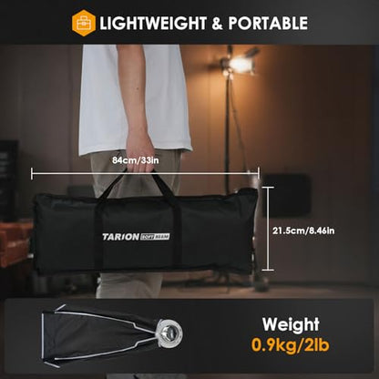 TARION 11.8"x47.2" Quick Release Strip Softbox - Foldable Bowens Mount Softbox with Diffusers/Honeycomb Grid/Carrying Bag for Live Streaming, Photography, Videography (SQ-30120F) - size: 11.8x47.2 in (30x120cm)