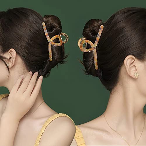 Big Butterfly Hair Claw Clips - Acetate & Metal 4.7" Large Hair Accessories for Women & Girls - 3 Pcs - color: AcetateHairClip2