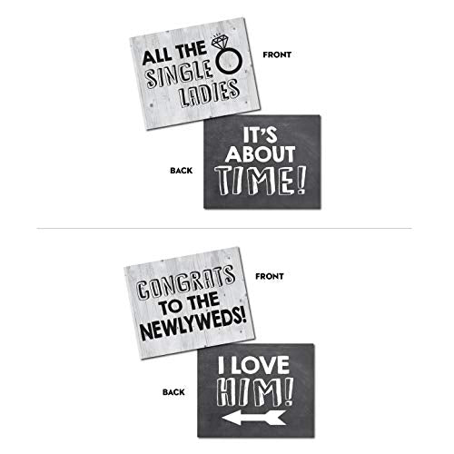 20 Designs, 8x10, Double Sided, Photo Booth Props, Wedding Props Photo Booth Signs,
