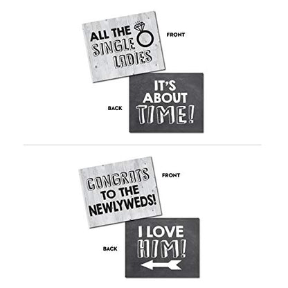 20 Designs, 8x10, Double Sided, Photo Booth Props, Wedding Props Photo Booth Signs,