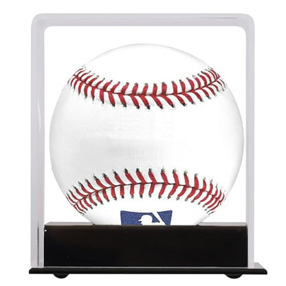 Pro Collector's UV Protection Softball Display Case Baseball Display Case Stand Championship Square BoxClear Display Cube for Official 12 Inches Ball Ball Storage Collections (Black Plastic Stand)