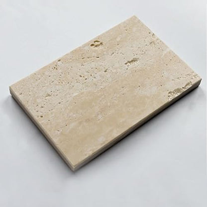 Natural Travertine Stone Display Tiles, Decorative Photography Props for Jewelry, Cosmetics, Home Decor, Beige Stone Blocks (10cm*15cm) - size: 10cm*15cm