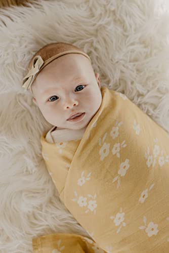 Mini Wander Swaddles for Newborns Muslin Swaddle Blankets - Breathable Soft Gender Neutral Receiving Blanket Baby Essentials | 47 x 47 Cotton - Blankets (Buttercup) - color: Buttercup