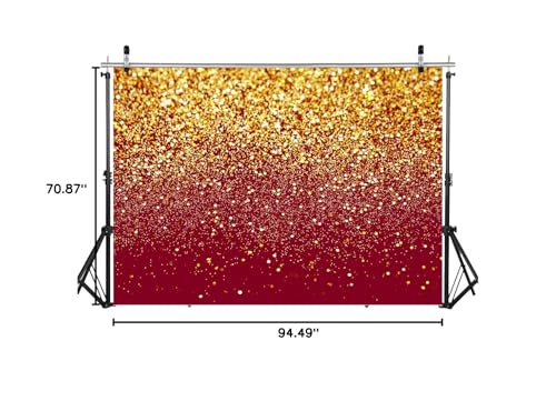 8x6ft Red Glitter Backdrop Birthday Gold Spots Bokeh Wedding Prom Graduation Photography Background X-126 - color: Red, size: 8X6ft