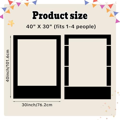 40 x 30 Inch Large Photo Booth Frame Selfie Frame,Black Blank DIY Cutout Props for Birthday,Halloween,Wedding Photo Prop,Graduation Photo Booth Picture Frame,Party Supplies