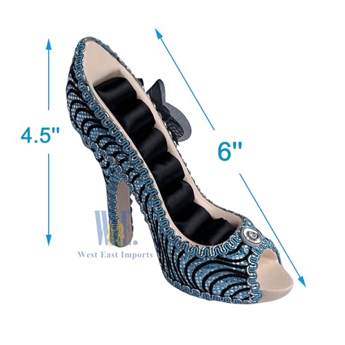 Ring Holder High Heel Shoe Design Fashion Jewelry Organizer Display Birtyday Gift (Turq) - color: Turq