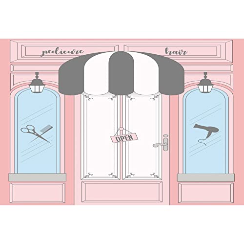 AOFOTO 6x4ft Pink Spa Party Hair Salon Backdrop Hairstylist Hair Manicure Pedicure Spa Beauty Shop Barbershop Girls Fashion Salon Background Banner Birthday Party Decor Studio Props Wallpaper Vinyl - color: Hair Salon, size: 6x4ft