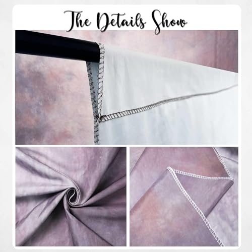 Abstract Professional Photography Backdrop for Portrait Photo Props Booth Background Photoshoot Studio with Polyester Fabric Roller Pocket on Top (6x8ft,Purple,No Stand) - color: Clay purple, size: 6'x8'