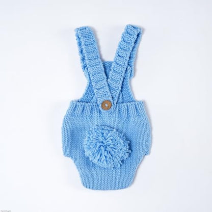Easter Newborn Baby Photography Props Outfits,Boy Girls Photo Shoot Outfits Crochet Knitted Cute Romper Photo Props - color: Blue