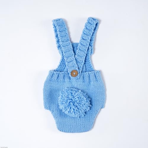 Easter Newborn Baby Photography Props Outfits,Boy Girls Photo Shoot Outfits Crochet Knitted Cute Romper Photo Props - color: Blue