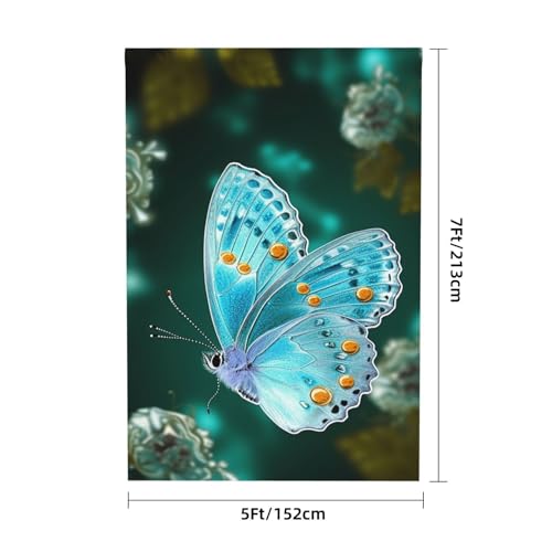 Light Blue Butterfly Backdrop Background for Photography 5x7ft Photobooth Professional Photo Backdrop Curtains Video Photography Studio Photo Backgrounds Banner Booth Background Screen Parties - color: Light Blue Butterfly
