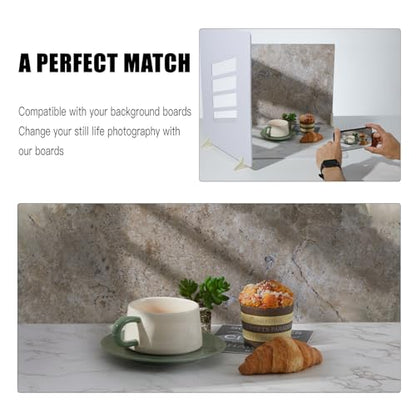 BEIYANG 4PCS 16x16 Inch Backdrop Boards and 1PCS 15x19 Inch Window Shadow Pane, Perfect Backdrop Kit for Small Product Such as Food Drink Make-up Flower, Durable Waterproof - color: 4 Patterns + Shadow Pane 16x16