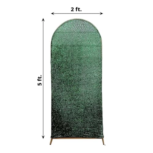 Efavormart 5ft Emerald Green Chiara Arch Backdrop Cover, Metallic Double-Sided Spandex Cover for Holiday Party - color: Hunter Green, size: 5 FT