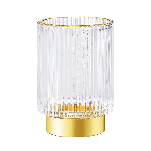 Makeup Brush Holder Organizer,Toothbrush Holders,Desk Pen Pencil Holder,Multifunctional Vintage Glass Brush Cup（L/White/A3-9-US） - color: White, size: Large