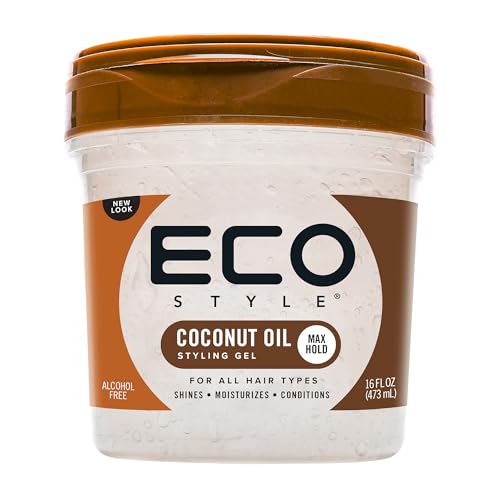 Ecoco Eco Style Gel - Coconut Oil - Adds Luster And Moisturizes Hair - Weightless Styling And Superior Hold - Prevents Breakage And Split Ends - Promotes Scalp Health - For All Hair Types - 16 Oz - size: 16 Fl Oz (Pack of 1)