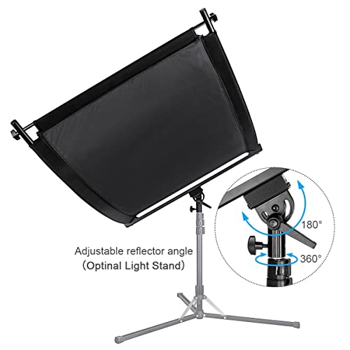 Fomito Curved Reflector - 70x25.6 inch/178x65cm Clamshell Light Reflector Arclight Curved Eyelighter Lighting Diffuser for Photography Stuido Filming Shooting, Black/White/Gold/Silver - color: Black