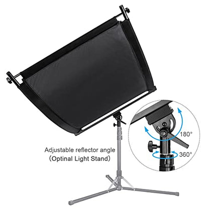 Fomito Curved Reflector - 70x25.6 inch/178x65cm Clamshell Light Reflector Arclight Curved Eyelighter Lighting Diffuser for Photography Stuido Filming Shooting, Black/White/Gold/Silver - color: Black
