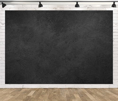 BELECO 5x4ft Fabric Solid Black Wall Backdrop Rough Stone Concrete Texture Black Wall Background for Party Decorations Banner Photoshoot Props - size: 5x4FT