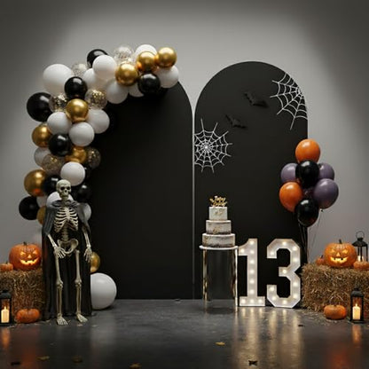 Double Sided 6.6FT Black Arch Backdrop Cover Spandex Fitted Stretchy Arch Covers for Wedding Birthday Party Bridal Baby Shower Ceremony - color: Black, size: 6.6FT