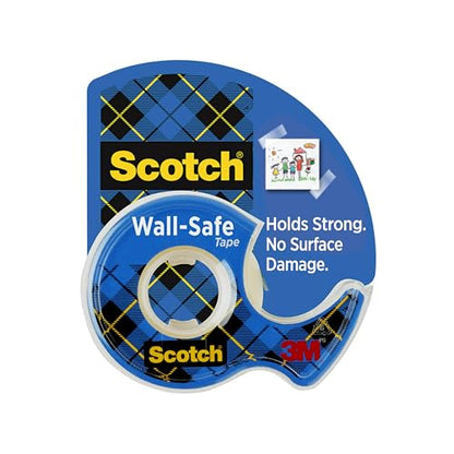 Scotch Wall-Safe Tape, 1 Dispenser Roll, Removable Wall Safe Tape, for Hanging Photos, Art, Décor, 3/4 in x 650 in - size: 1 Roll