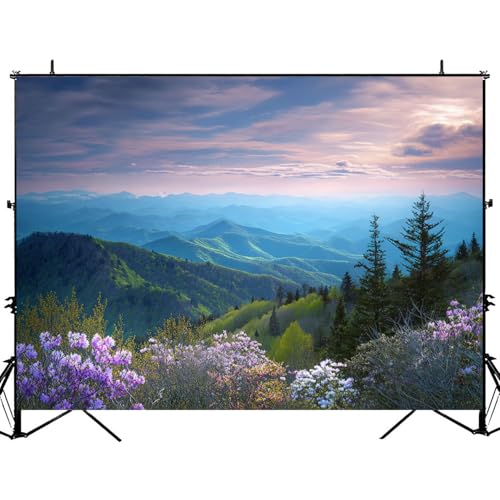 5x7ft Photography Backdrop Scenic Blue Ridge Parkway Appalachians Smoky Mountains Spring Photo Backdrop Photography Background for Photoshoot Portrait Video Party Photo Studio Prop Booth - color: Color4