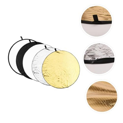 Balacoo Foldable 5-in-1 60cm Photography Light Reflector with Carrying Case, Collapsible Reflective and Diffuser Board for Photo Studio and Outdoor Lighting