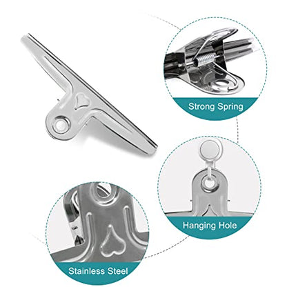 Coideal Extra Large Bulldog Paper Clips, 30cm Jumbo XXL Easel Clips Stainless Steel 2 Pcs Heavy Duty Binder Clamps for Office File (Silver, 11 4/5 Inch) - color: Sliver