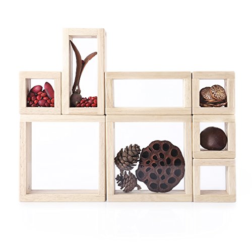 Guidecraft Treasure Blocks - Clear: Smooth Wooden Observation Stacking Blocks with Transparent Windows, Educational Toy for Kids - style: Clear