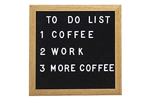 Pearhead Natural Wood And Black Felt Classic Letter Board Set, Includes 294 White Letters, Modern Reusable Message Sign, Gender Neutral Photo Prop, Nursery And Home Decor, 10" x 10" - color: Black