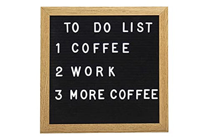 Pearhead Natural Wood And Black Felt Classic Letter Board Set, Includes 294 White Letters, Modern Reusable Message Sign, Gender Neutral Photo Prop, Nursery And Home Decor, 10" x 10" - color: Black
