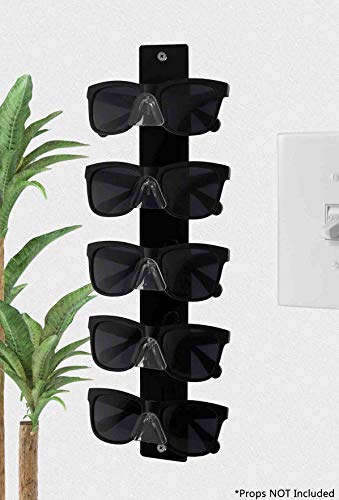 Marketing Holders 2 Pack Safety Glasses Holder Acrylic 5 Pair Wall Mount With Hardware Automotive Plants Mining Sites Eyewear Rack for Optical Centers and Outlet Stores Lightweight Modern Black - size: 5 Tier Black