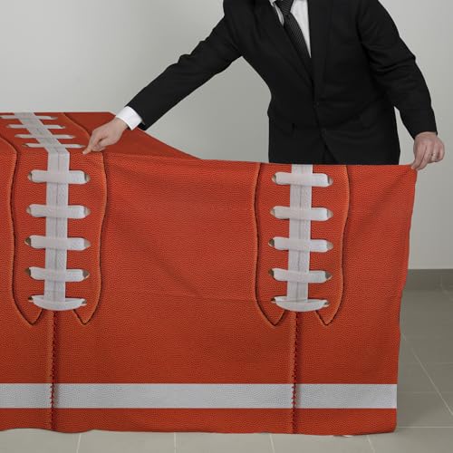 Gatherfun 2-Pack Football Decorations – Touchdown Tablecloth Set, 54x108 Disposable Plastic Covers for Game Party, Birthday Party & Football-Themed Favors - style: 2 FOOTBALL