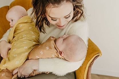 Mini Wander Swaddles for Newborns Muslin Swaddle Blankets - Breathable Soft Gender Neutral Receiving Blanket Baby Essentials | 47 x 47 Cotton - Boho Squares (Coconut) - color: Boho Squares (Coconut)