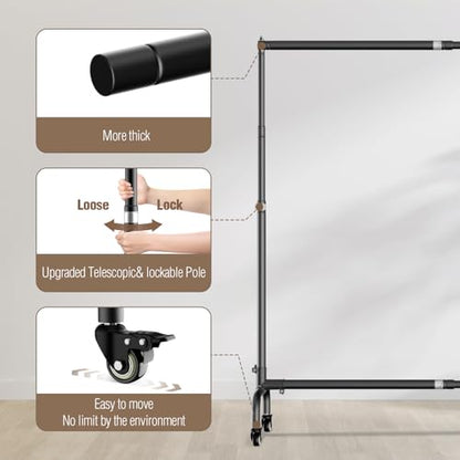 EMART Rolling Backdrop Stand with Wheels - 10 x7.5 ft (WxH) Adjustable - Moveable Photo Banner Background Holder Photography Frame Kit Adjustable for Parties Decoration Photoshoot