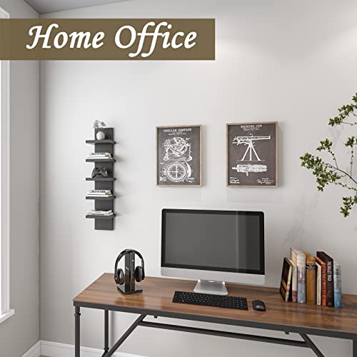 Homaterial 5 Tier Shelvesl, Vertical Column Wall Decor Mount Floating Shelves for Bedrooms, Living Rooms, Natural Finish Wall Shelf, Black - color: Black, size: 5 Tier|31" Height