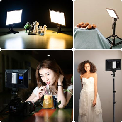 VILTROX 15W LED Video Light Panel, 3300K-5600K On Camera Light, Super Thin Key Light Panel with NP-F550, Led Photography Lighting CRI95+ for Studio Photography Video Recording Live Streaming （L116T - size: 15W CCT & Super Slim