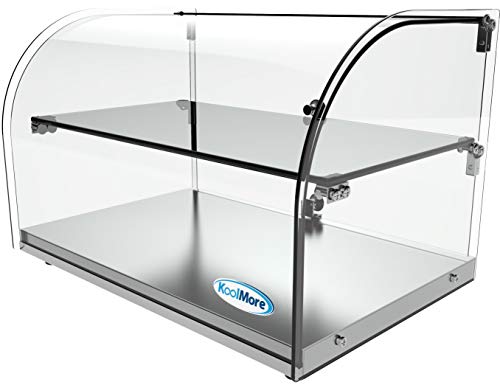 KoolMore - DC-2C 22" Commercial Countertop Bakery Display Case with Front Curved Glass and Rear Door - 1.5 cu. ft. - size: 22 in. - 2 Shelves