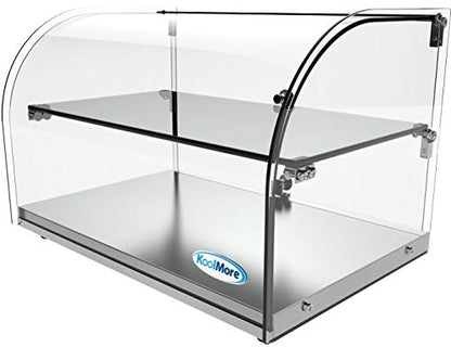 KoolMore - DC-2C 22" Commercial Countertop Bakery Display Case with Front Curved Glass and Rear Door - 1.5 cu. ft. - size: 22 in. - 2 Shelves
