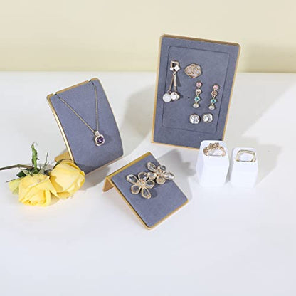 Velvet earrings holder for girls, Grey earring organizer board, Gold earring stand display for selling【Grey】 - color: Grey