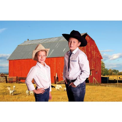 7x5ft Western Farm Backdrop Photography Farmland Barn Animal Yard Photography Background for Farm Birthday Decors Western Cowboy Theme Party Supplies Thanksgiving Day Decorations Studio - size: 7x5ft