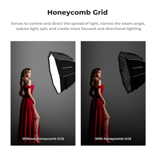 K&F CONCEPT 35''/90cm Octagonal Softbox, Quick Release Bowens Mount Softbox with Honeycomb Grid, Light Diffusers, Carrying Bag, for Photography Studio Speedlite Flash and Monolight