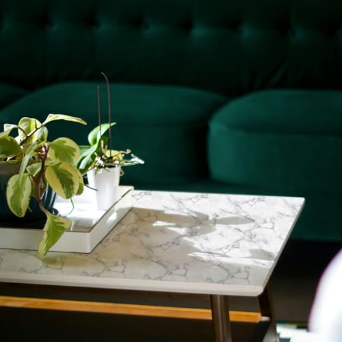 Main Street Peel and Stick Wallpaper Eco-Friendly Sheets 12 Pack, 11 X 16 Inch Carrara Marble Design, Wall Mural for Home Decor, Removable Wall Decor Wallpaper Peel and Stick for DIY Projects - style: Carrara Marble Design SCF